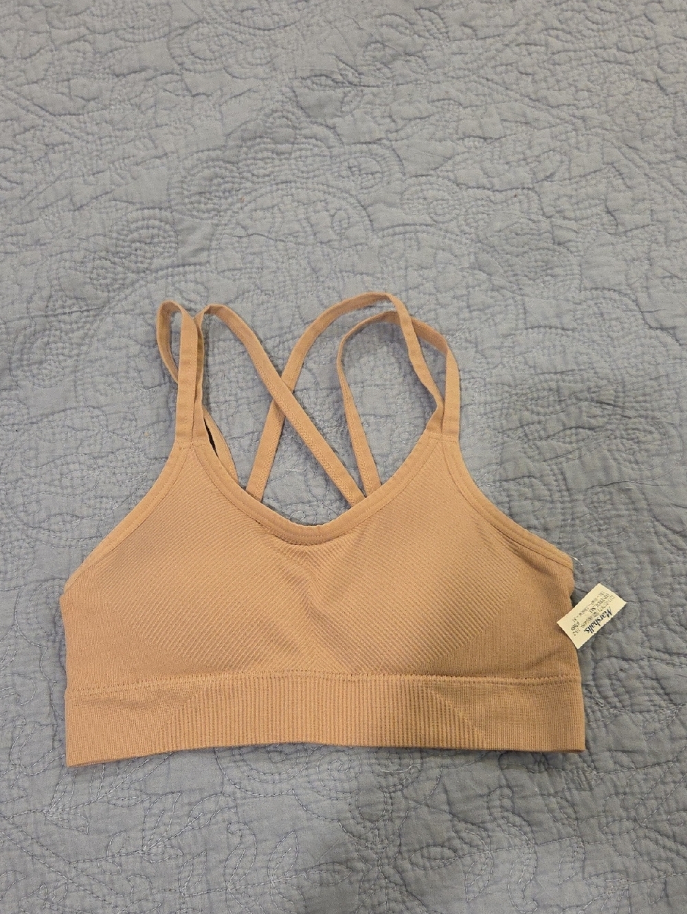 Ryka Nude Seamless Ribbed Strappy Bralette Size S, New With Tag! - Picture 1 of 6